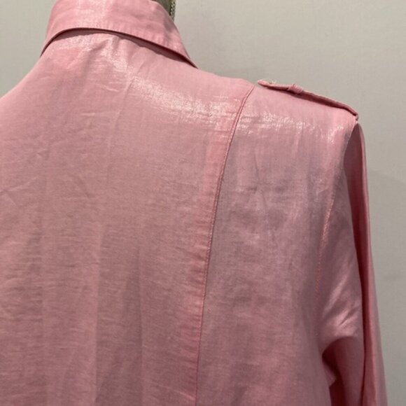 Allison Daley Pink Button Down Shirt size 10 - Picture 12 of 16